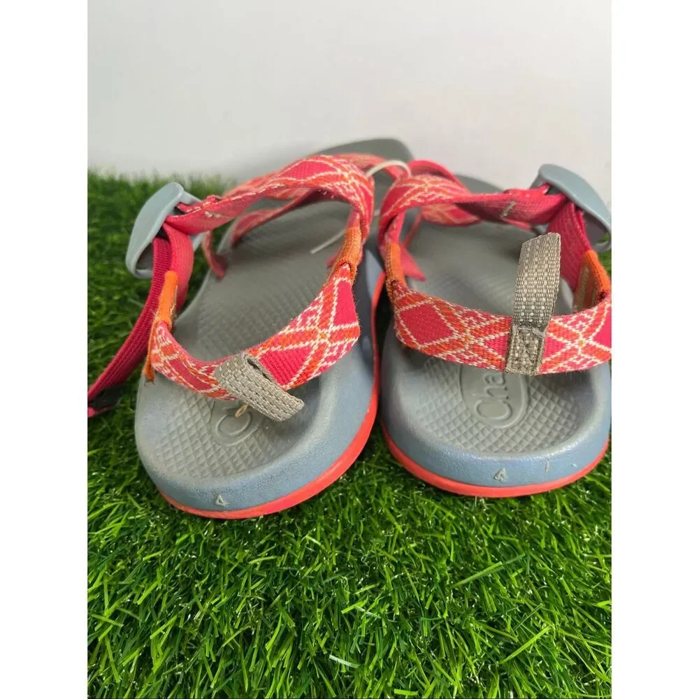 Chaco Z Strap Sandals Kids Size 4 Youth Red Orange Hiking Outdoor